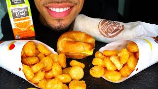 Asmr Burger King Breakfast Mukbang Cheesy Egg-Normous Burrito Crispy Hash Browns Eating Challenge
