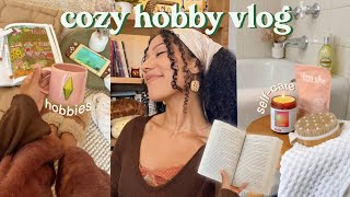 cozy hobby vlog🧺📚 - reading, bath time, coloring \& more!