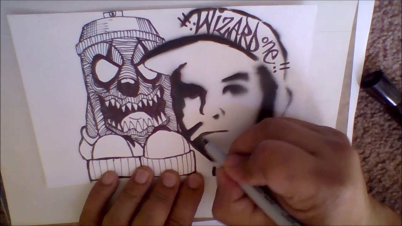 How to draw on a graffiti sticker collab YouTube