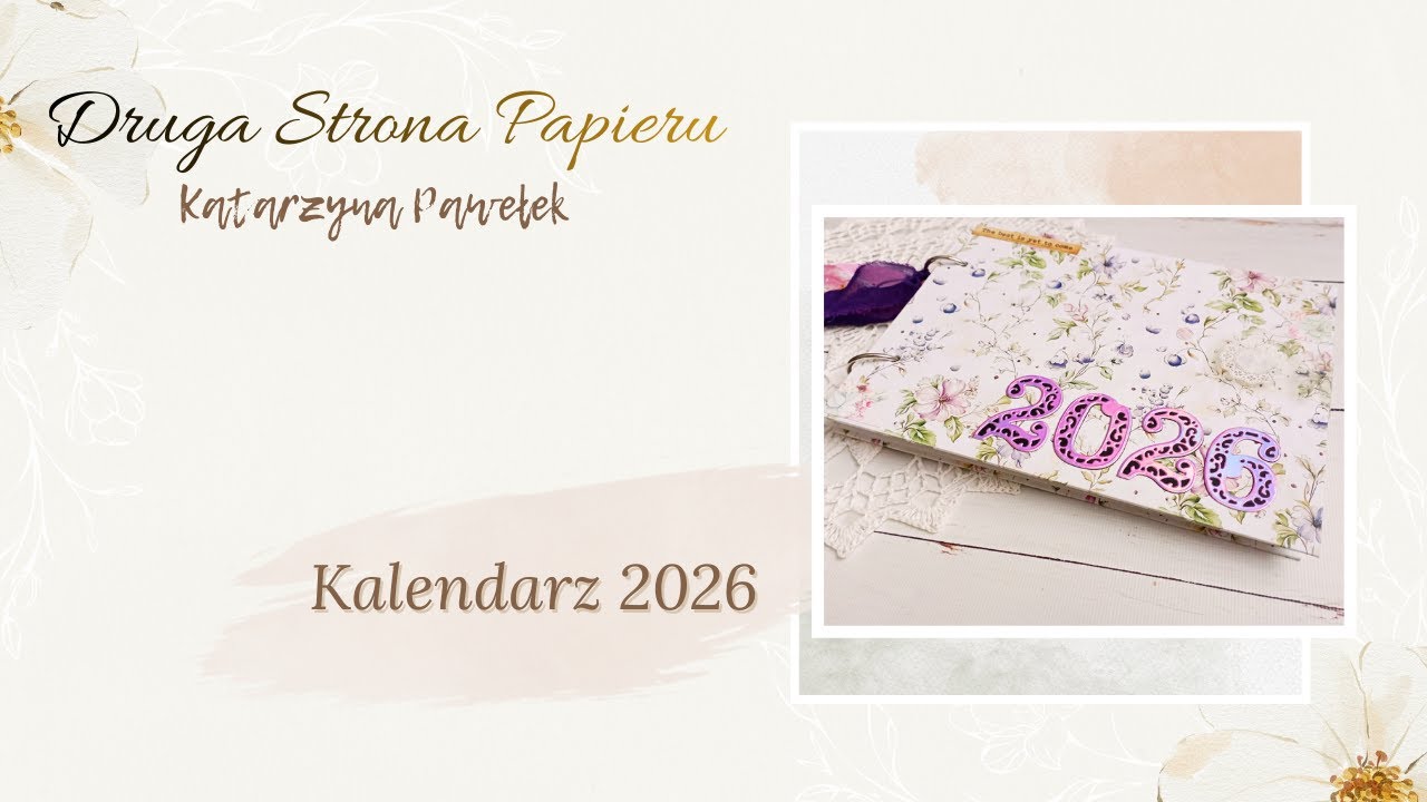 Kalendarz antystresowy na 2026. Floral schabby chic od ITD Collection. DIY scraobook calendar.