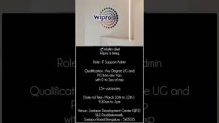 🚨 Walkin Alert – IT Job#wiprojobs#bangalorejobs#itjobs#walkinjobs#freshersjobs #bengalurujobs#jobs