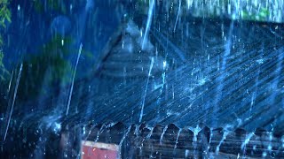 Heavy Rain on a Tin Roof for Sleeping • Sleep Instantly with Rain Sounds & Thunder at Night