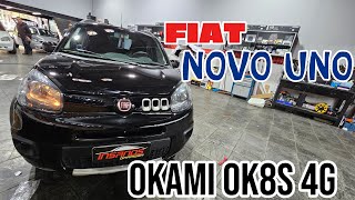 Central Multimidia Fiat Uno Okami OK8S 4G, Apple Carplay e Android Auto sem Fio, Mult Tela, Octacore