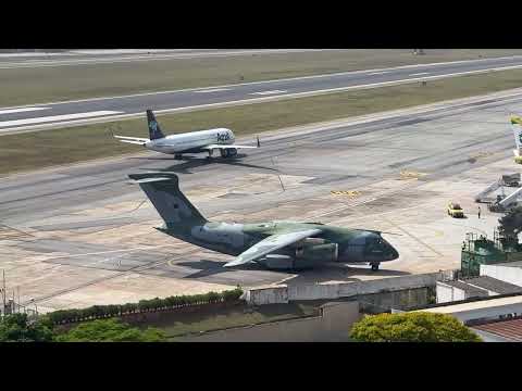 KC-390 realiza voo inédito em Congonhas