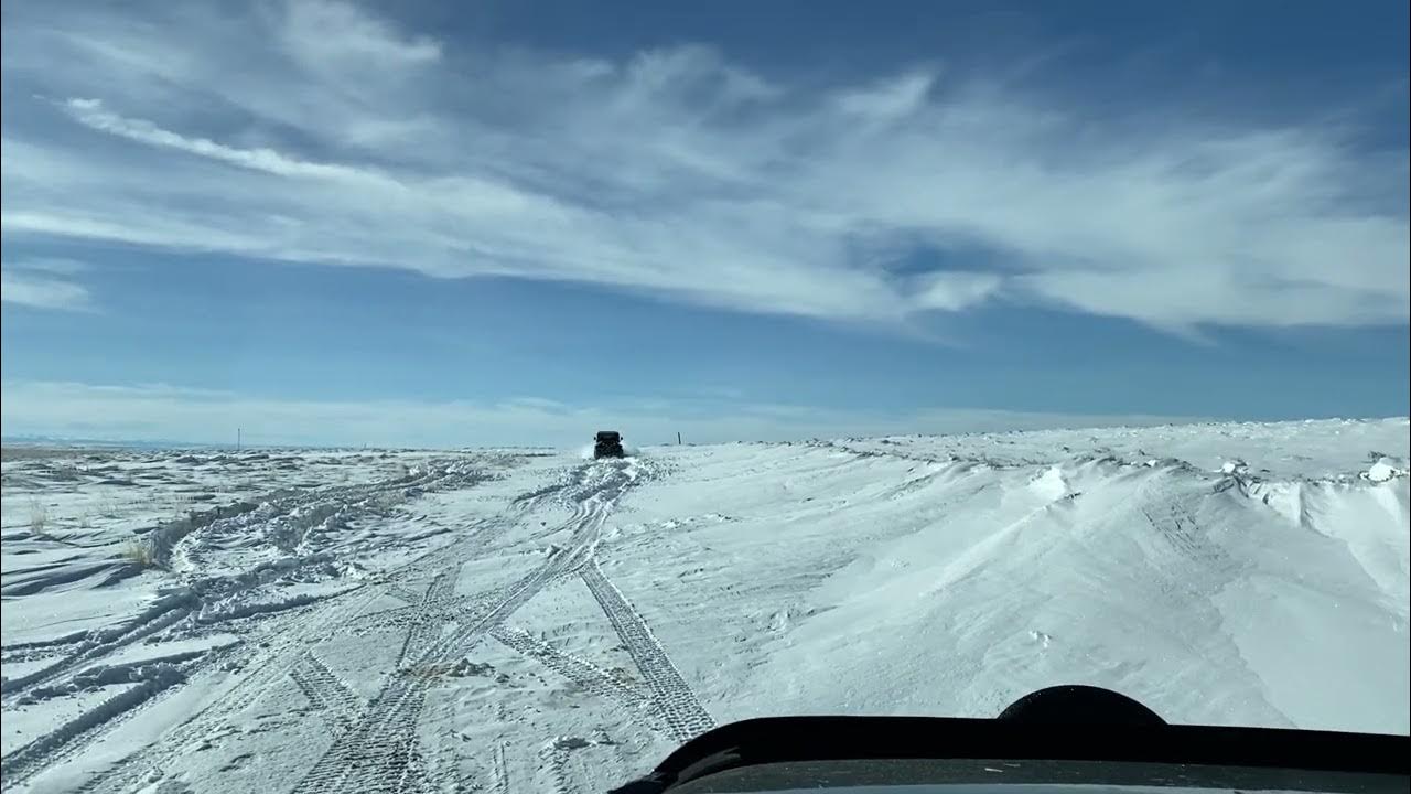 SUPERCHARGED Jeep YJ in the snow, turn up the volume sounds sweet
