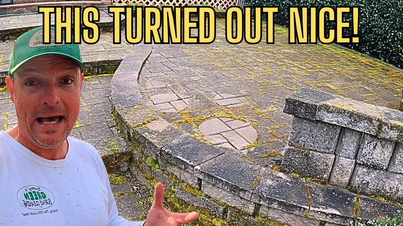 The right way to clean concrete and brick pavers. #asmr, #pressurewashing,#satisfying