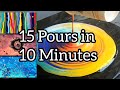 15 Acrylic Pours in 10 minutes - 50 Videos Special - Satisfying Acrylic Pouring Compilation