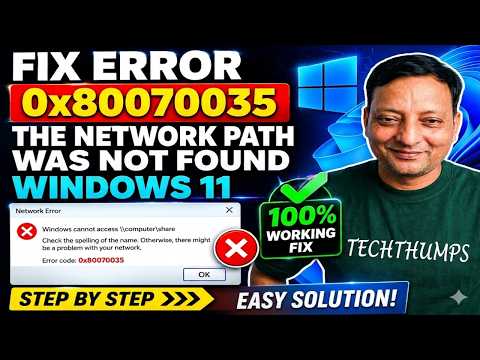 Fix Error 0x80070035 | The Network Path Was Not Found Windows 11 (100% Working Fix)