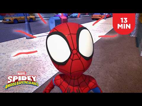 Spidey tenta deter o dinossauro-robô! 🦖 | Compilado | Spidey e Seus Amigos Espetaculares