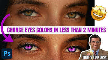 HOW TO CHANGE EYES COLORS IN LESS THAN 2 MINUTES  - BEGINNER PHOTOSHOP TUTORIAL