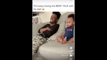 Infant has a conversation with his dad!