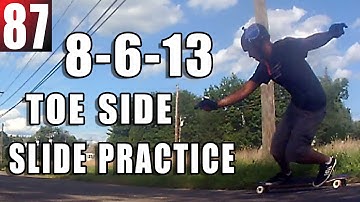 [Longboarding] 8-6-13 Learning Toe Side Stand-Up Slides!