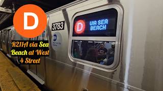 Norwood bound (D) train via Sea Beach at West 4 Street Norwood bound (D) train via Sea Beach at West 4 Street