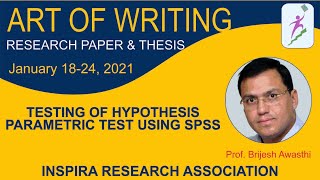 Information TESTING OF HYPOTHESIS PARAMETRIC TEST USING SPSS Update
