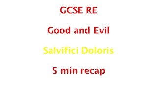 Gcse Re Eduqas - Salvifici Doloris 5Min Recap