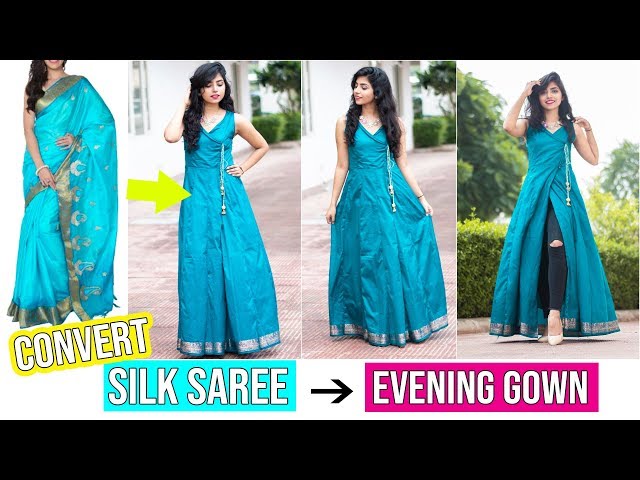 Convert your old pattu saree into a beautiful dress - YouTube