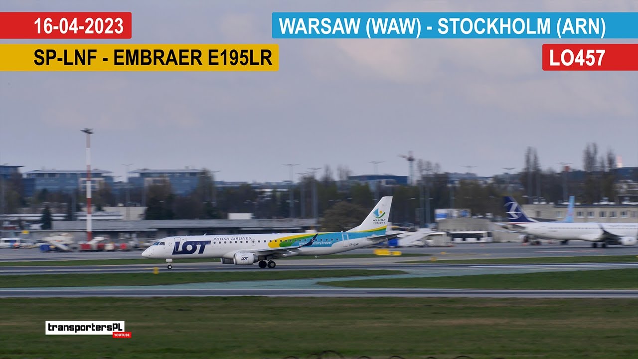 Embraer E195LR SP-LNF ✈️ LOT | Takeoff from Warsaw Chopin EPWA – Warmia Mazury 4K