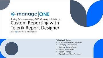 Live Webinar: Custom Reporting with Telerik Report Designer