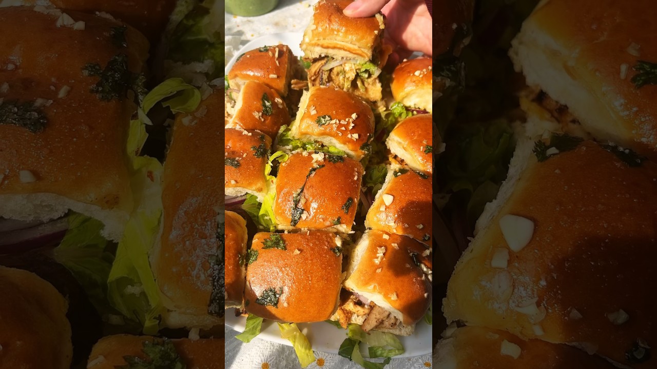 Tandoori Chicken Sliders with a Mint Chutney Sauce. 🔥 Full recipe in description and bio ⬇️ 