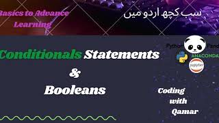 6 –  Conditional Statements in Python | If Else Structure in Python  in Urdu / Hindi
