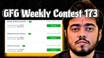 GFG WEEKLY CODING CONTEST - 173 [Rated Contest]