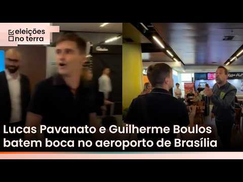 Lucas Pavanato and Guilherme Boulos get into an argument at Brasília airport