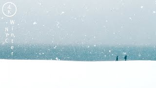 NYC Winter Ocean Snowscape - Walking in the Snow on Brighton beach - New York 4K ASMR