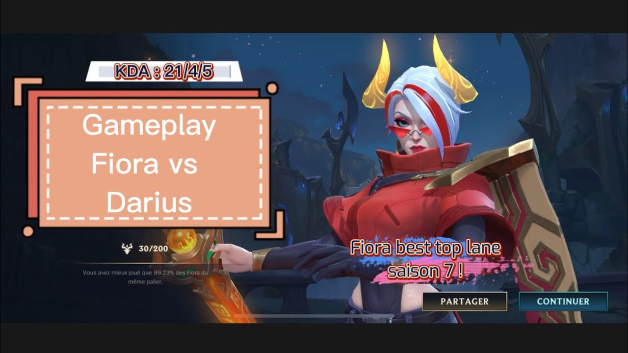 KDA 21/4/5 Fioraaa best top Lane ! hard carry Vs Darius YouTube