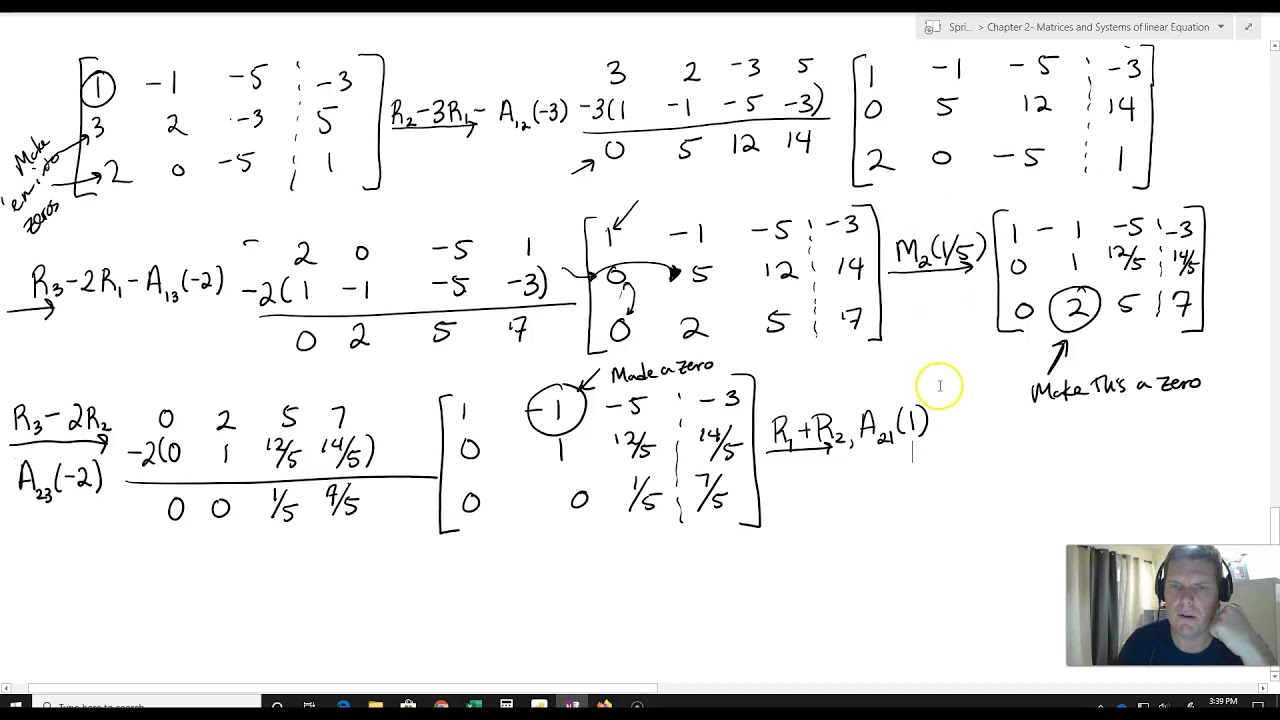 Using Gaussian Elimination to solve a system of equations- O - YouTube