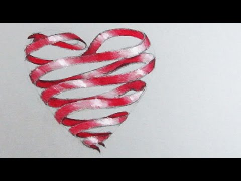 How to Draw a Love Heart: Red Ribbon 