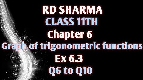 RD Sharma | Class 11 | Chapter 6 | Graph of trigonometric functions | Ex 6.3 | Q6 to Q10 |