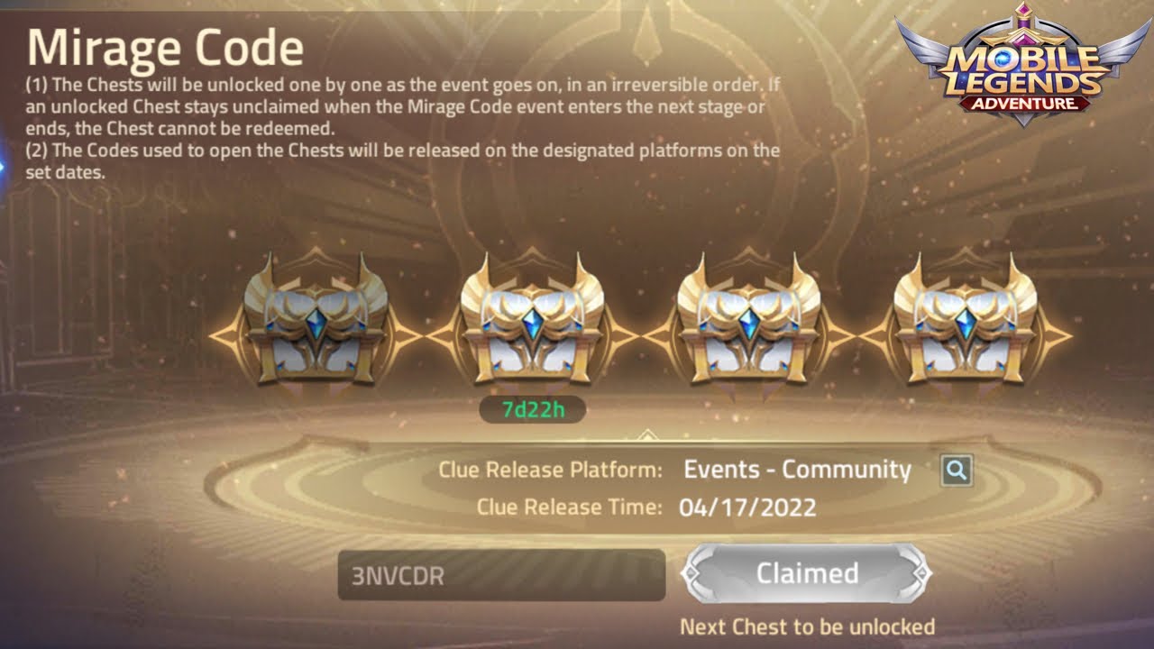 First Mirage Code 17 April 2022