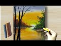 21  oil pastel drawing  creative way blending technique realistic sunset step by step painting