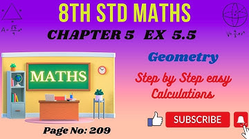 TN 8th std maths Ex 5.5-Geometry(Construction of Quadrilateral)@tnmaths6to10