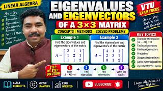 Eigenvalues & Eigenvectors of a 3×3 Matrix | Solved Problems Step-by-Step | Engineering Mathematics