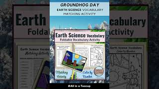 Earth Science Foldable Matching Vocabulary & Groundhog Day Color by Number