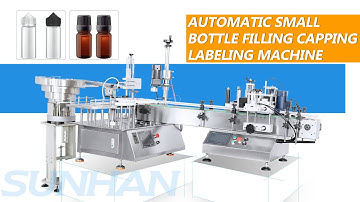 How To Package Small Oil Bottles by Monoblock Filling Capping Machine With Bottle Label Applicator