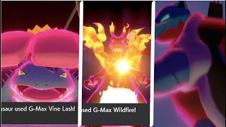 Gigantamax Charizard, Blastoise, And Venusaur Pokemon Sword Dlc