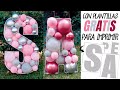 Letras grandes 3D para rellenar con Globos