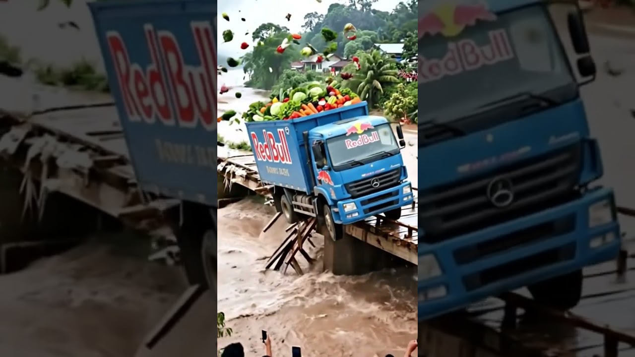 Truck Falls Into Flood Waters | Rescue & Disaster.