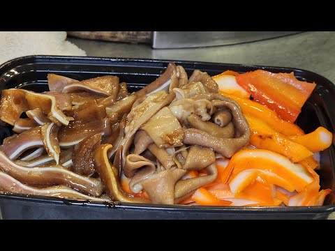 Most Super Yum Marinated #PigEar Cuttlefish，Goose intestines Liver，Cooking #HongkongStreetFood #asmr