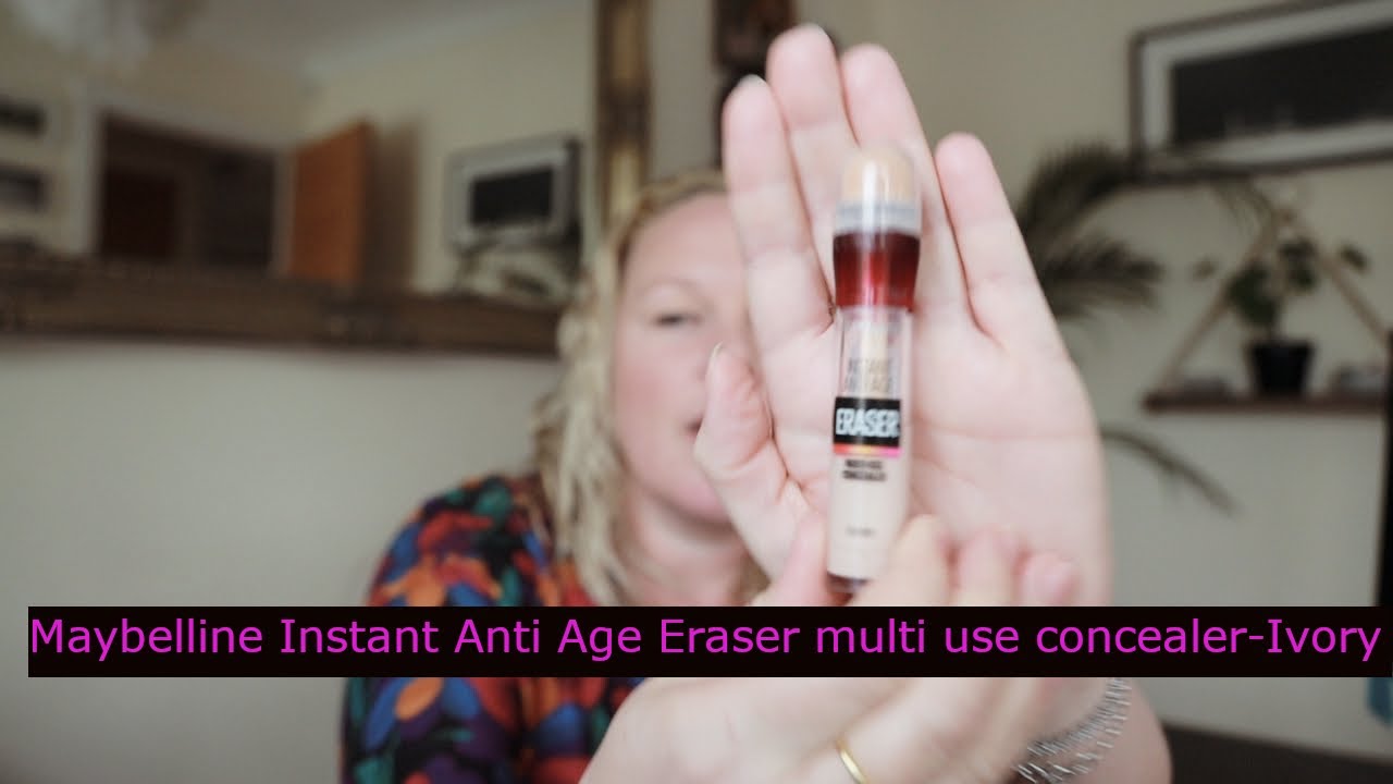 Review of Maybelline Instant Anti Age Eraser multi use concealer - 00 Ivory  - YouTube