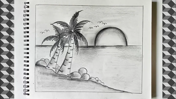 How to draw Sunset Sea Beach || Pencil Drawing & sketching || shedding @Supriya_artss