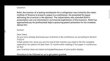 Indian patent agent exam paper - 2 question and answer discussion