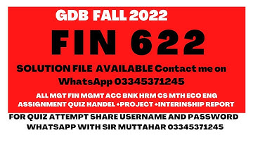 fin 622 gdb solution fall 2022