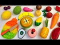 ASMR 木とプラスチックからフルーツのおもちゃをカット - ASMR Cutting Plastic fruit vs real kiwi fruit