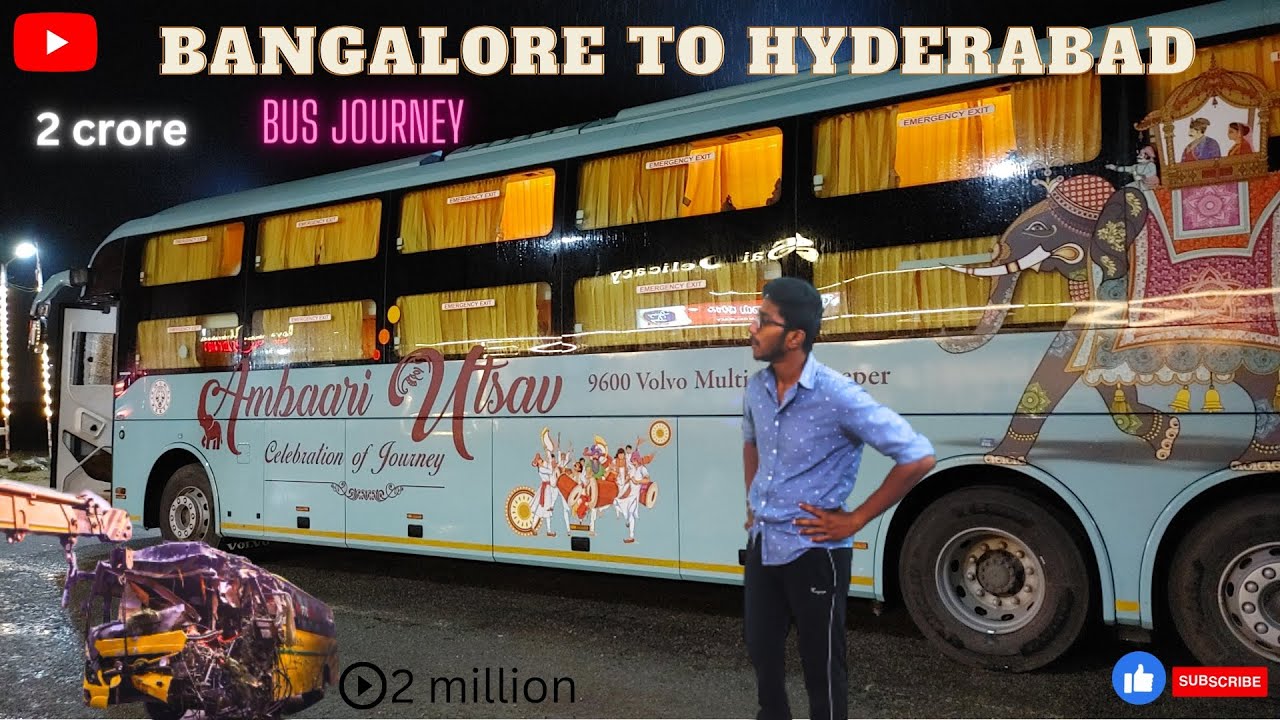 KSRTC |Ambari utsav|Volvo 9600|multi axle sleeper bus| bus journey| Bangalore to Hyderabad 😮|Telugu