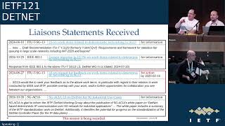 IETF 121: Deterministic Networking (DETNET) 2024-11-07 13:00