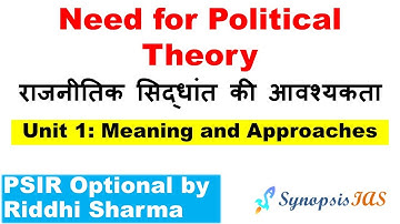 PSIR Optional lectures | L6 Need for Political Theory | Unit 1 Meaning and Approaches