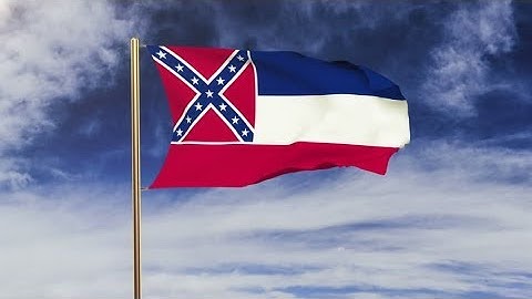 4K mississippi flag waving in the wind. Green screen, alpha matte. Loopable animation Stock video